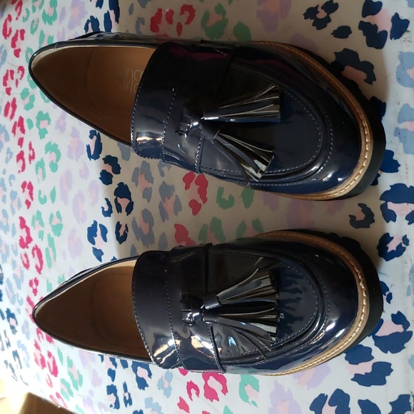 Franco Sarto carolynn tassel loafer ivy navy blue patent ...size 7 - Picture 2 of 9
